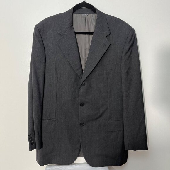 Mens Zanella Wool Blazer Made In Italy Charcoal Gray  Size‎ 42 - Picture 6 of 7